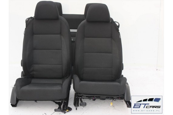 VW EOS FOTELE KOMPLET FOTELI siedzeń siedzenia fotel tapicerka 1Q 1Q0 welur kolor czarno - szary
