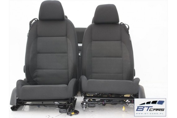 VW EOS FOTELE KOMPLET FOTELI siedzeń siedzenia fotel tapicerka 1Q 1Q0 welur kolor czarno - szary