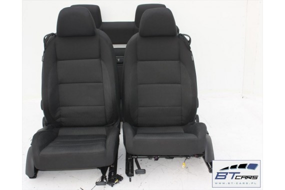 VW EOS FOTELE KOMPLET FOTELI siedzeń siedzenia fotel tapicerka 1Q 1Q0 welur kolor czarno - szary