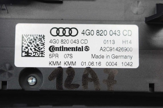 AUDI A6 A7 PANEL KLIMY KLIMATYZACJI 4G0820043CD moduł sterownik nawiewu klimy  4G0 820 043 CD 4G C7 4G8 podgrzewane 4G0820043CD