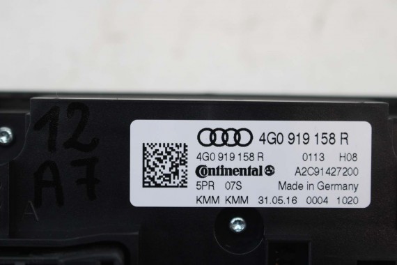 AUDI A6 S6 A7 PANEL KLIMATYZACJI TYŁ 4G0919158R moduł sterownik nawiewu klimy 4G0 919 158 4G C7 4G0919158R 4G0919158R 4G0919158R