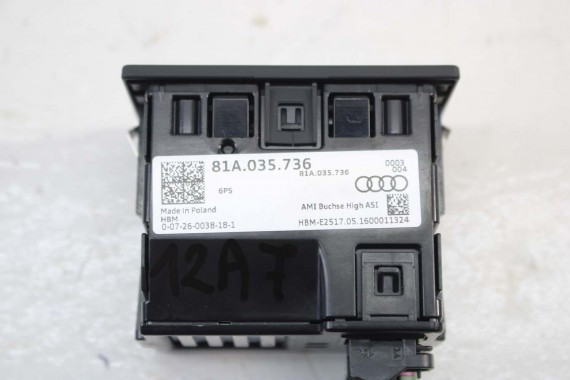 AUDI A6 PORT USB PRZYŁĄCZE 81A035736 81A 035 736 gniazdo USB AUX 4G A7 gniazda złącza złącze 2*USB 81A035736 81A035736 81A035736
