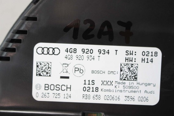 AUDI A6 A7 ZEGAR ZEGARY LICZNIKI 4G8920934T ACC 4G8920934 WYŚWIETLACZ WIELOFUNKCYJNY ZESTAW WSKAŹNIKÓW 4G LIFT 4G8920934T benzyn