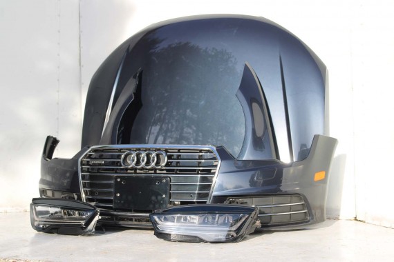 AUDI A7 FL LIFT PRZÓD maska błotniki zderzak pas przedni lampy wzmocnienie FULL LED 4G8 2014- W1W1 LX5R 4G8941033M 4G8941034M