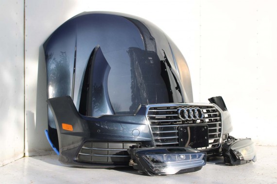 AUDI A7 FL LIFT PRZÓD maska błotniki zderzak pas przedni lampy wzmocnienie FULL LED 4G8 2014- W1W1 LX5R 4G8941033M 4G8941034M