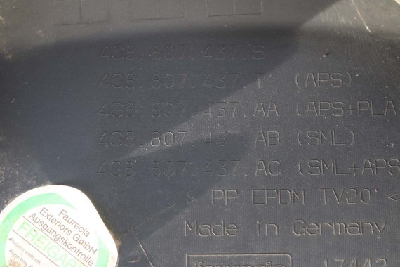 AUDI A7 FL LIFT PRZÓD maska błotniki zderzak pas przedni lampy wzmocnienie FULL LED 4G8 2014- W1W1 LX5R 4G8941033M 4G8941034M