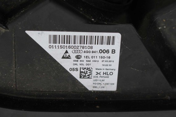 AUDI A6 4G LAMPY REFLEKTORY 4G0941005B 4G0941006B przód przednie lampa XENON LED C7 4G0941043E 4G0941044E 4G0941005E 4G0941006E