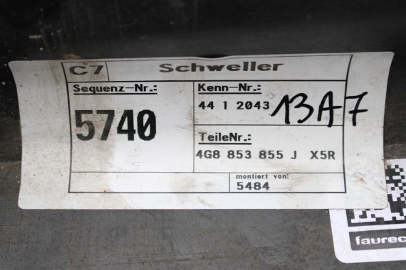 AUDI A7 LISTWA PROGOWA 4G8853859H 4G8853860H zewnetrzna progowa 4G8853855J 4G8853856J 4G8853855K 4G8853856K 4G8853855Q 4G8853856