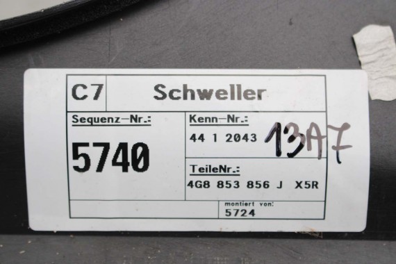 AUDI A7 LISTWA PROGOWA 4G8853859H 4G8853860H zewnetrzna progowa 4G8853855J 4G8853856J 4G8853855K 4G8853856K 4G8853855Q 4G8853856