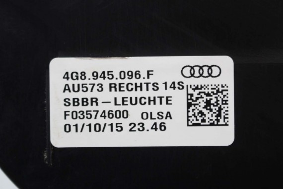 AUDI A7 TYŁ ZDERZAK TYLNY KLAPA BAGAŻNIKA 4G 4G8 LAMPY W1W1 LX5R Niebieski FL LIFT tylna zderzak klapa lampa led ledy