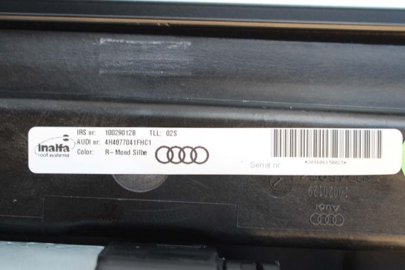 AUDI A8 LONG SZYBERDACH DACH SZKLANY 4H4877041F 4H4959591 4H solar 4H4877049 4H4877071 szkło 4H4877072 szyber panorama 4H4877041