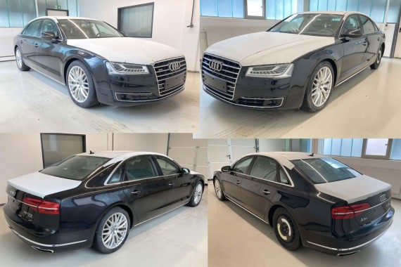 AUDI A8 LUSTERKO DRZWI LEWE 14 +2 pin L8L8 LZ9Y czarny zewnętrzne 16 pinów kabli 4H fotochrom 4H1857409N 4H0857535E 4H1857409M