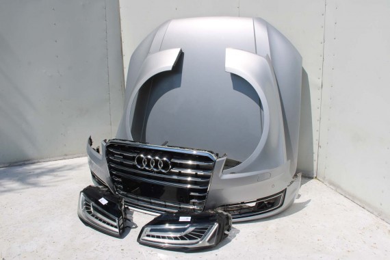 AUDI A8 4H LIFT PRZÓD Matrix maska błotniki zderzak pas przedni lampy wzmocnienie błotnik lampa LZ7G srebrny D4 4H0941035 L5L5