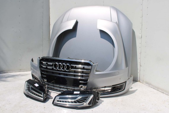 AUDI A8 4H LIFT PRZÓD Matrix maska błotniki zderzak pas przedni lampy wzmocnienie błotnik lampa LZ7G srebrny D4 4H0941035 L5L5