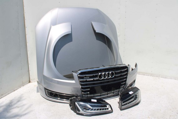 AUDI A8 4H LIFT PRZÓD Matrix maska błotniki zderzak pas przedni lampy wzmocnienie błotnik lampa LZ7G srebrny D4 4H0941035 L5L5