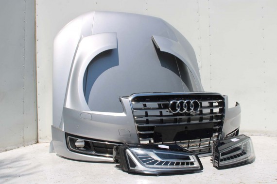 AUDI A8 4H LIFT PRZÓD Matrix maska błotniki zderzak pas przedni lampy wzmocnienie błotnik lampa LZ7G srebrny D4 4H0941035 L5L5