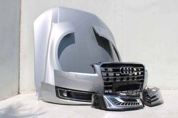 AUDI A8 4H LIFT PRZÓD Matrix maska błotniki zderzak pas przedni lampy wzmocnienie błotnik lampa LZ7G srebrny D4 4H0941035 L5L5