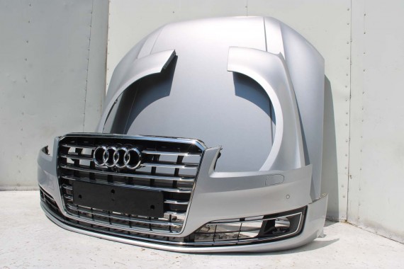 AUDI A8 4H LIFT PRZÓD Matrix maska błotniki zderzak pas przedni lampy wzmocnienie błotnik lampa LZ7G srebrny D4 4H0941035 L5L5