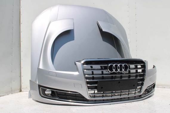 AUDI A8 4H LIFT PRZÓD Matrix maska błotniki zderzak pas przedni lampy wzmocnienie błotnik lampa LZ7G srebrny D4 4H0941035 L5L5