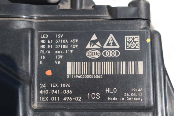 AUDI A8 4H LIFT PRZÓD Matrix maska błotniki zderzak pas przedni lampy wzmocnienie błotnik lampa LZ7G srebrny D4 4H0941035 L5L5