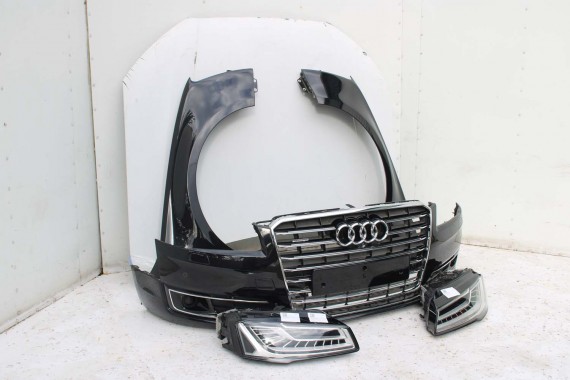 AUDI A8 4H LIFT PRZÓD Matrix maska błotniki zderzak pas przedni lampy wzmocnienie błotnik lampa LZ9Y czarny D4 4H0941035 L8L8 FL