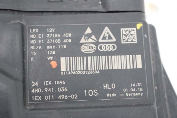 AUDI A8 4H LIFT PRZÓD Matrix maska błotniki zderzak pas przedni lampy wzmocnienie błotnik lampa LZ9Y czarny D4 4H0941035 L8L8 FL