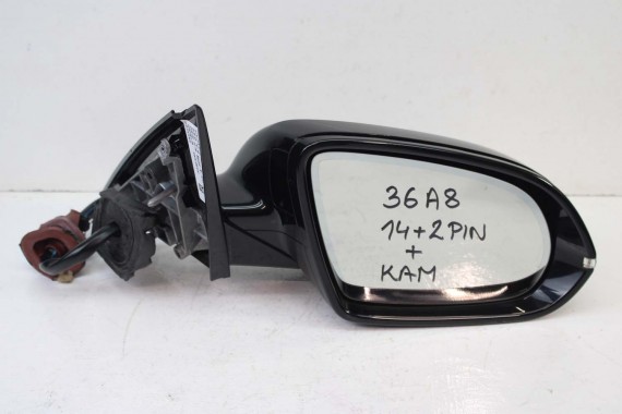 AUDI A8 LUSTERKO DRZWI PRAWE 14 +2 pin 0E0E LY9T Czarny zewnętrzne 16 pinów kabli 4H fotochrom 4H1857410N 4H0857536D 4H1857410M