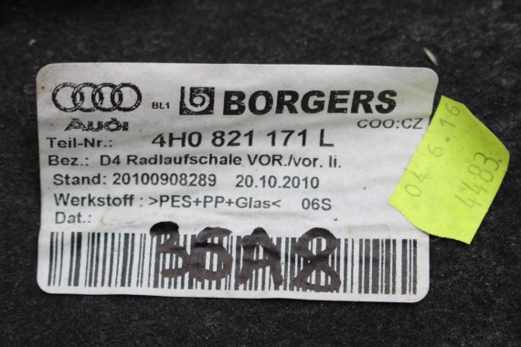 AUDI A8 4H NADKOLE PRZEDNIE PRZÓD 4H0821171L 4H0821172L 4H0821191E 4H0821192E 4H0821171 4H0821171 4H0821172 4H0821191 4H0821192