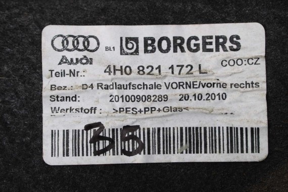 AUDI A8 4H NADKOLE PRZEDNIE PRZÓD 4H0821171L 4H0821172L 4H0821191E 4H0821192E 4H0821171 4H0821171 4H0821172 4H0821191 4H0821192
