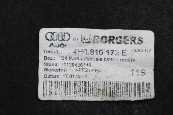 AUDI A8 NADKOLE TYLNE TYŁ 4H d4 4H4 4H0810171 4H0810172 4H0810171B 4H0810172B 4H0810171D 4H0810172D 4H0810172E 4H0 810 171 172