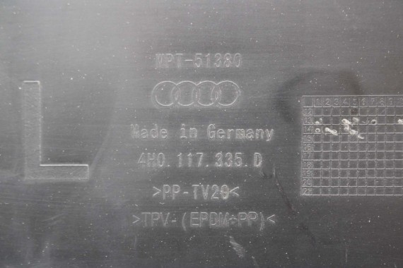 AUDI A8 KIEROWNICA WLOT POWIETRZA 4H0117335D 4H0117335D 4H0117335 przód przednie D4 FL LIFT 4H0117335D 4H0121673D 4H0 117 335 D