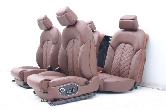 AUDI A8 LONG FOTELE KOMPLET FOTELI siedzeń siedzenia tapicerka 4H D4 4H0 4H4 wentylowane przód + tył przód FL LIFT