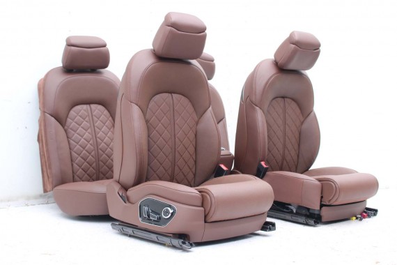 AUDI A8 LONG FOTELE KOMPLET FOTELI siedzeń siedzenia tapicerka 4H D4 4H0 4H4 wentylowane przód + tył przód FL LIFT