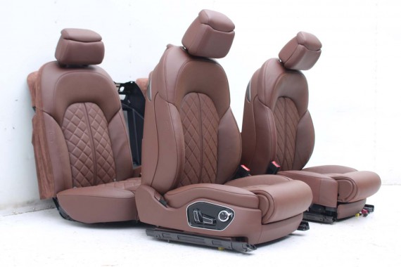 AUDI A8 LONG FOTELE KOMPLET FOTELI siedzeń siedzenia tapicerka 4H D4 4H0 4H4 wentylowane przód + tył przód FL LIFT