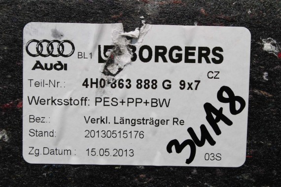 AUDI A8 BOCZEK DYWAN BAGAŻNIKA TAPICERKA 4H0863879AM 4H0863880AA 4H0863471 4H0863463G 4H D4 boczki bagażnik tapicerka 4H0863879