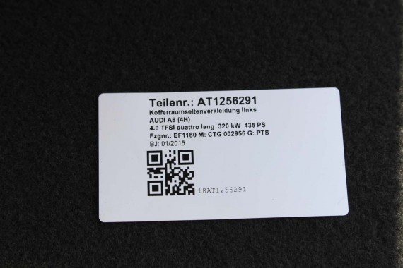 AUDI A8 BOCZEK DYWAN BAGAŻNIKA TAPICERKA 4H0863879AM 4H0863880AA 4H0863471 4H0863463G 4H D4 boczki bagażnik tapicerka 4H0863879