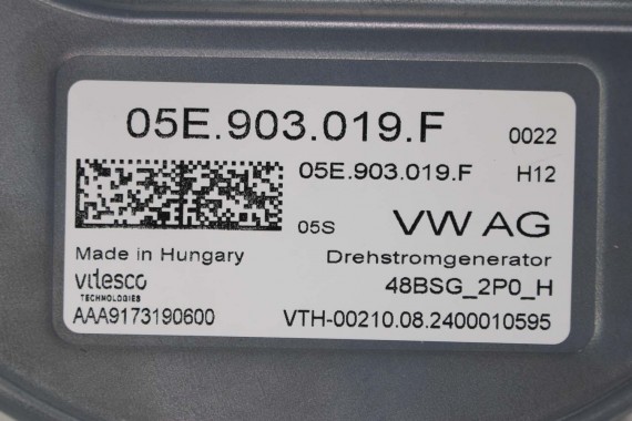 VW AUDI ALTERNATOR 05E903019F ROZRUSZNIK 1.5 TSi 05E903019F 05E903019F 05E903019F 0E 05E903019F 05E903019 05E903019F 05E903019F