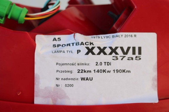 AUDI A5 SPORTBACK LAMPA TYŁ LAMPY TYLNE 8T8945095F 8T8945096F 8T0945093C 8T0945094C 8T8945095F 8T8945096F 8T0945093C 8T0945094C