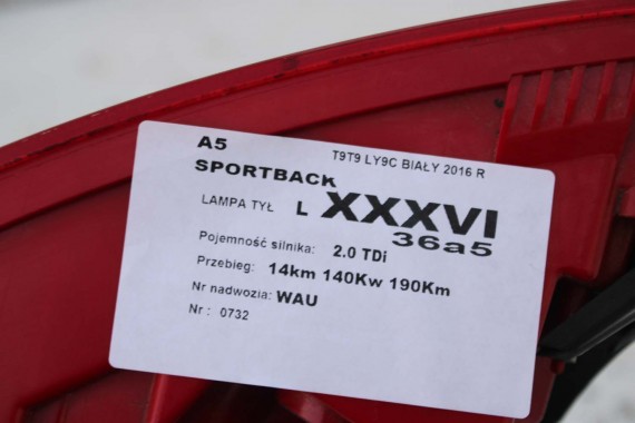 AUDI A5 SPORTBACK LAMPA TYŁ LAMPY TYLNE 8T8945095F 8T8945096F 8T0945093C 8T0945094C 8T8945095F 8T8945096F 8T0945093C 8T0945094C