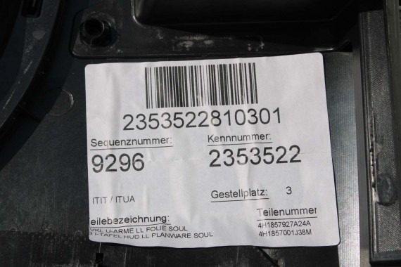 AUDI A8 KONSOLA DESKA ROZDZIELCZA KOKPIT PULPIT 4H1857001J Kolor 38M czarny 4H D4 4H1857001J 4H1857001N 4H1857001J 4H1857001N