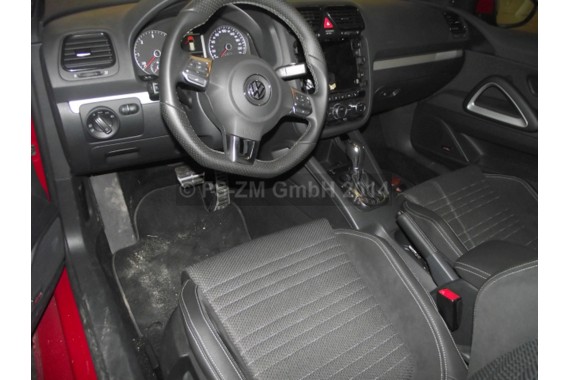 VW SCIROCCO FOTELE KOMPLET FOTELI siedzeń siedzenia fotel tapicerka 1K8 skóra + alcantara materiał kolor czarny siedzenie kanapa