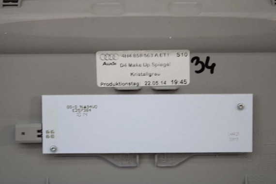 AUDI A8 D4 LAMPKA OŚWIETLENIE PODSUFITKI 4H4858563A 4H4 858 563 panel kabiny led Lusterko do makijażu lustro ET1 srebrny 4H