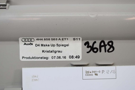 AUDI A8 D4 LAMPKA OŚWIETLENIE PODSUFITKI 4H4858563A 4H4 858 563 panel kabiny led Lusterko do makijażu lustro ET1 srebrny 4H