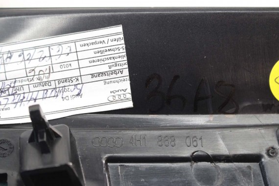 AUDI A8 NAKŁADKA KONSOLI HEAD-UP 4H1857061obudowa ramka konsoli kolor 6PS SOUL czerń 4H1 857 061 4H nakładka 4H1857061 4H1857061