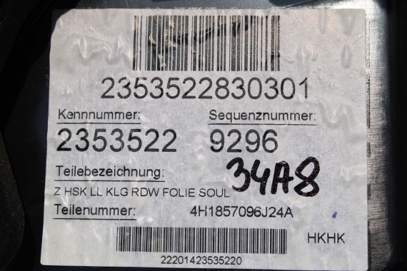 AUDI A8 SCHOWEK KONSOLI PASAŻERA 4H1857096J 24A 4H1 857 096 J 24A - czarny (soul) D4 4H1857096E 4H1857096J 4H1857096E 4H1857096J
