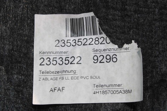 AUDI A8 SCHOWEK KONSOLI KIEROWCY 4H1857005A 4H1 857 005 A 38M Kolor 38M czarny 4H1857005A 4H1857005D 4H1857005A 4H1857005D 4H D4