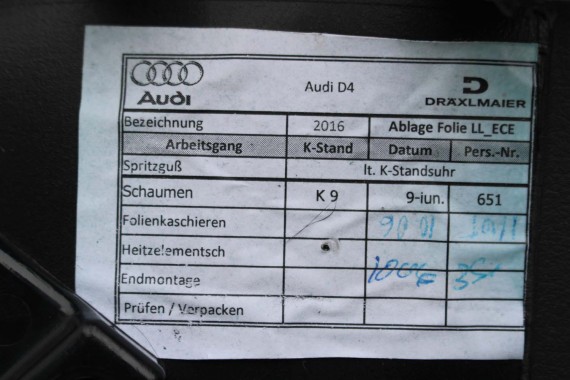AUDI A8 SCHOWEK KONSOLI KIEROWCY 4H1857005A 4H1 857 005 A 38M Kolor 38M czarny 4H1857005A 4H1857005D 4H1857005A 4H1857005D 4H D4