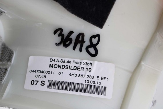 AUDI A8 SŁUPEK A 4H0867233B 4H0867234B poszycie podsufitki 4H0 867 233 B górne 4H D4 4H0867233B 4H0867234D 4H0867233B 4H0867233