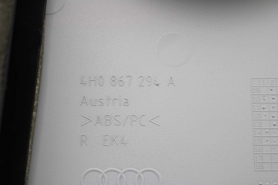 AUDI A8 SŁUPEK B 4H0867239B 4H0867240B poszycie podsufitki 4H0 867 239 B 4H D4 ŚRODKOWY ŚRODKOWA TAPICERKA 4H0867239E 4H0867240E