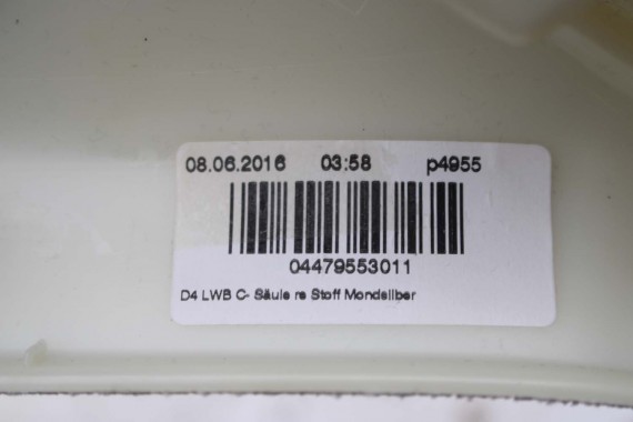 AUDI A8 SŁUPEK C TAPICERKA LISTWA 4H4867241 4H48672424 D4 poszycie 4H4 867 241 kolor EP1 srebrny 4H4867241B 4H48672424B LONG